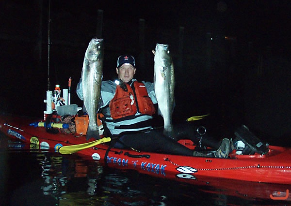 Nighttime striper fishing