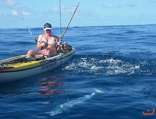 Telma with a 30 Pound South African King Mackerel 