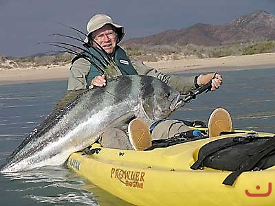 Record kayak fishing rooster